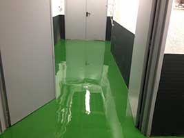 Epoxy flooring in an access hall